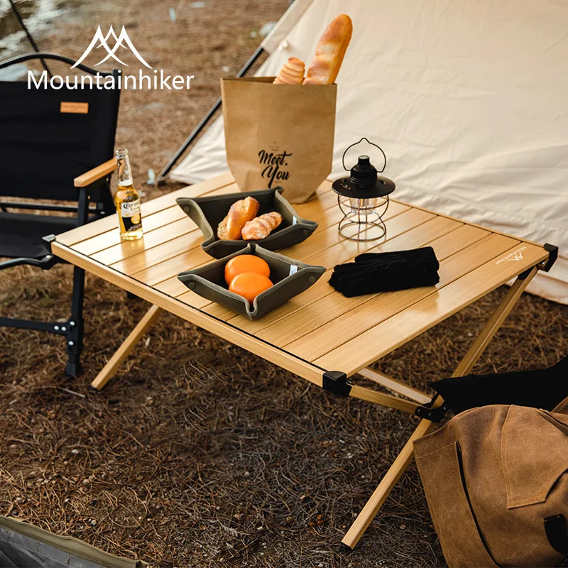 MOUNTAINHIKER Klapptisch, Möbel, tragbar, klappbar, Holztisch, Camping, Picknick, Grillen, Frühlingsrolle, Tisch, Outdoor, Innenbereich