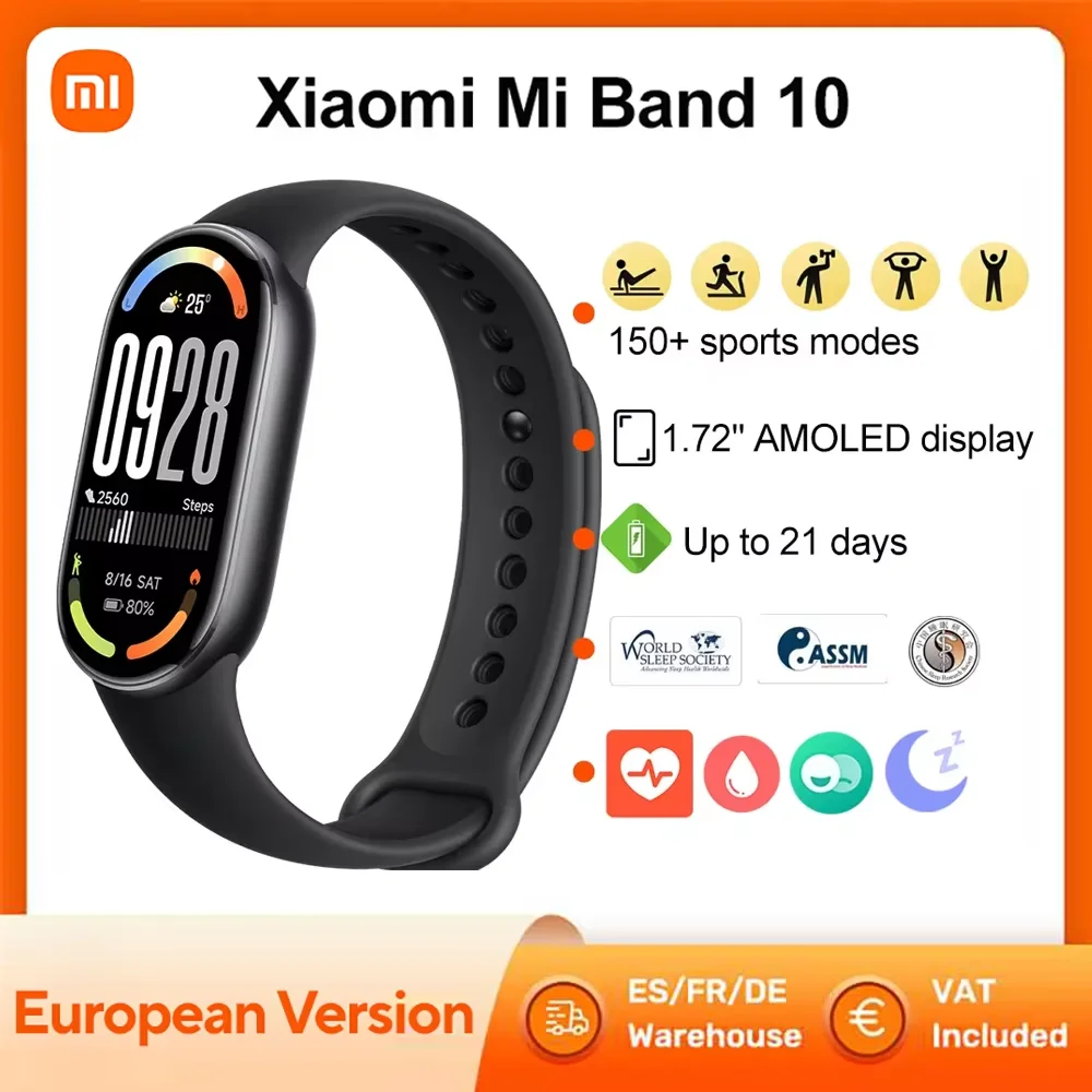 Xiaomi Smart Band 10, Smart-Armband 1,72'' AMOLED-Display, Herzfrequenz-Blutsauerstoffüberwachung, über 150 Sportmodi BT5.4 Image