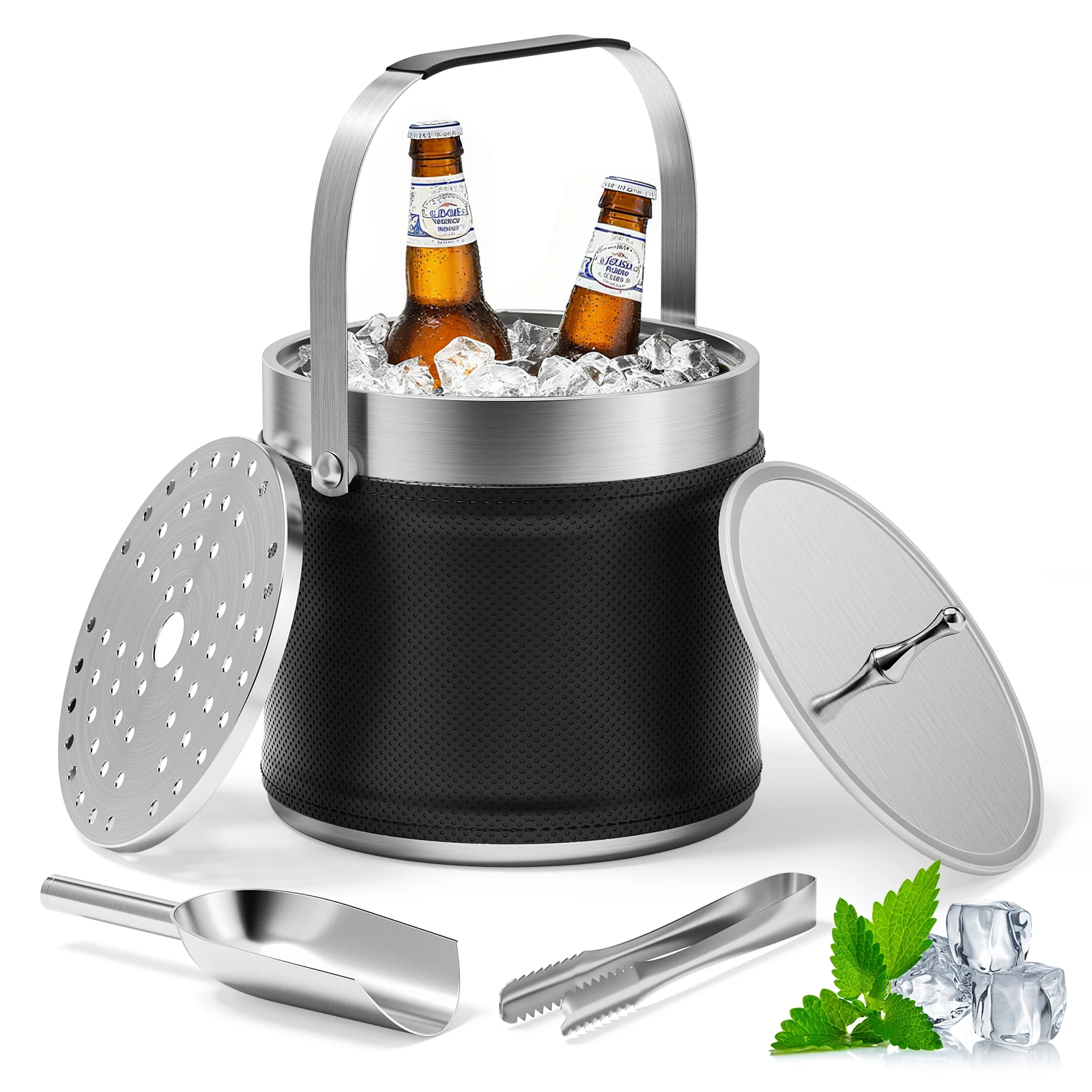 Wein Bier Kühler Eimer 3,2 L Edelstahl Eiswürfel Maker Für KTV Bar Küche Party Bar Champagner Wein Bier Eimer