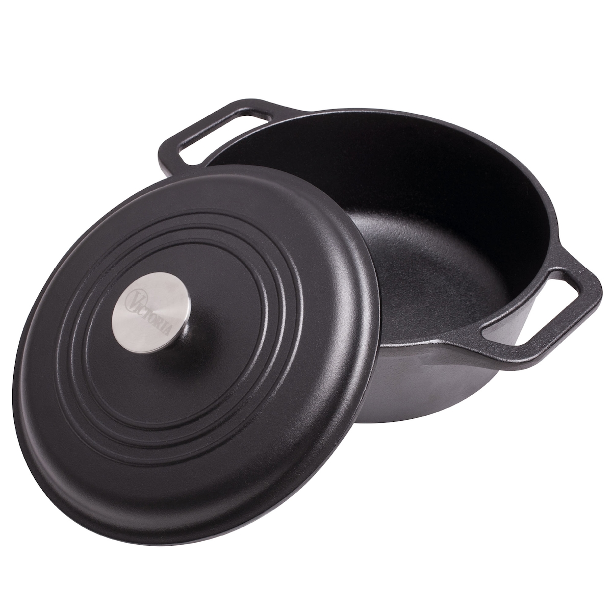 Dutch Oven Induktion Gusseisen Eingebrannte 25cm Topf Brot Backen 3,8L PTFE Frei, Victoria, 32.043 Image