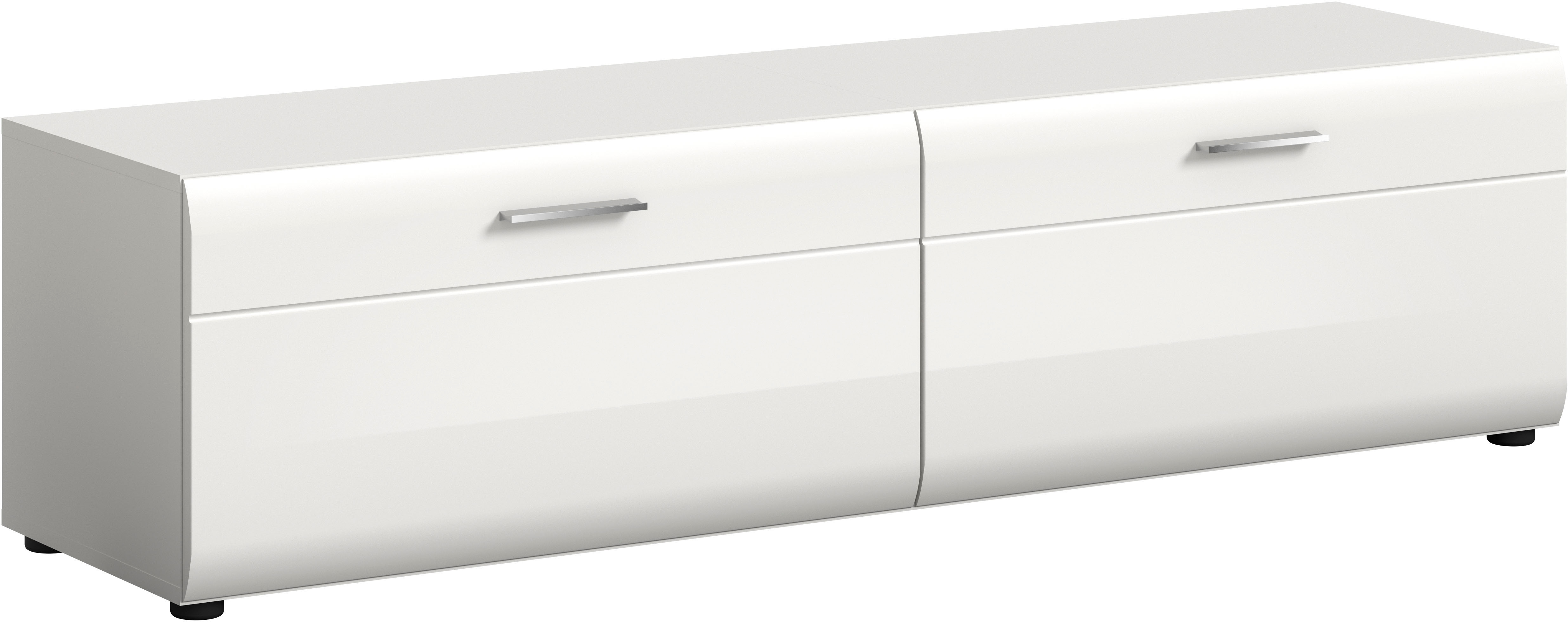 Lowboard HOME AFFAIRE "FLORENZ, hochwertige MDF-Front,Rillenfräsung, 2 Klappen", weiß hochglanz tiefzieh, B:160cm H:41cm T:40cm, FSC-zertifizierter Holzwerkstoff, Sideboards, Lowboard, Lowboard, TV-Unterschrank, TV-Lowboard
