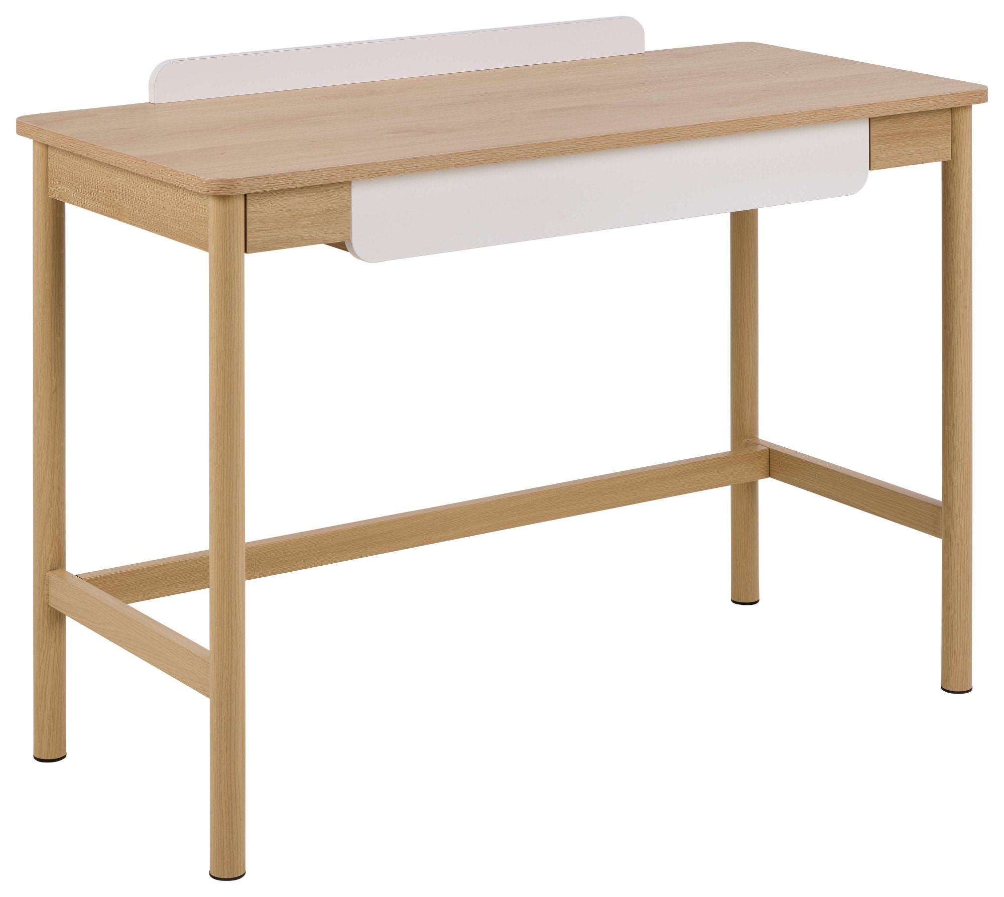 Schreibtisch ACTONA GROUP "Alpena, Arbeitstisch, Bürotisch, Tisch", eiche, eiche, eiche, B:110cm H:75cm T:50cm, Tische, Schreibtisch, Breite 120 cm, skandinavischer Stil, Holzoptik, beige, Schublade, FSC™