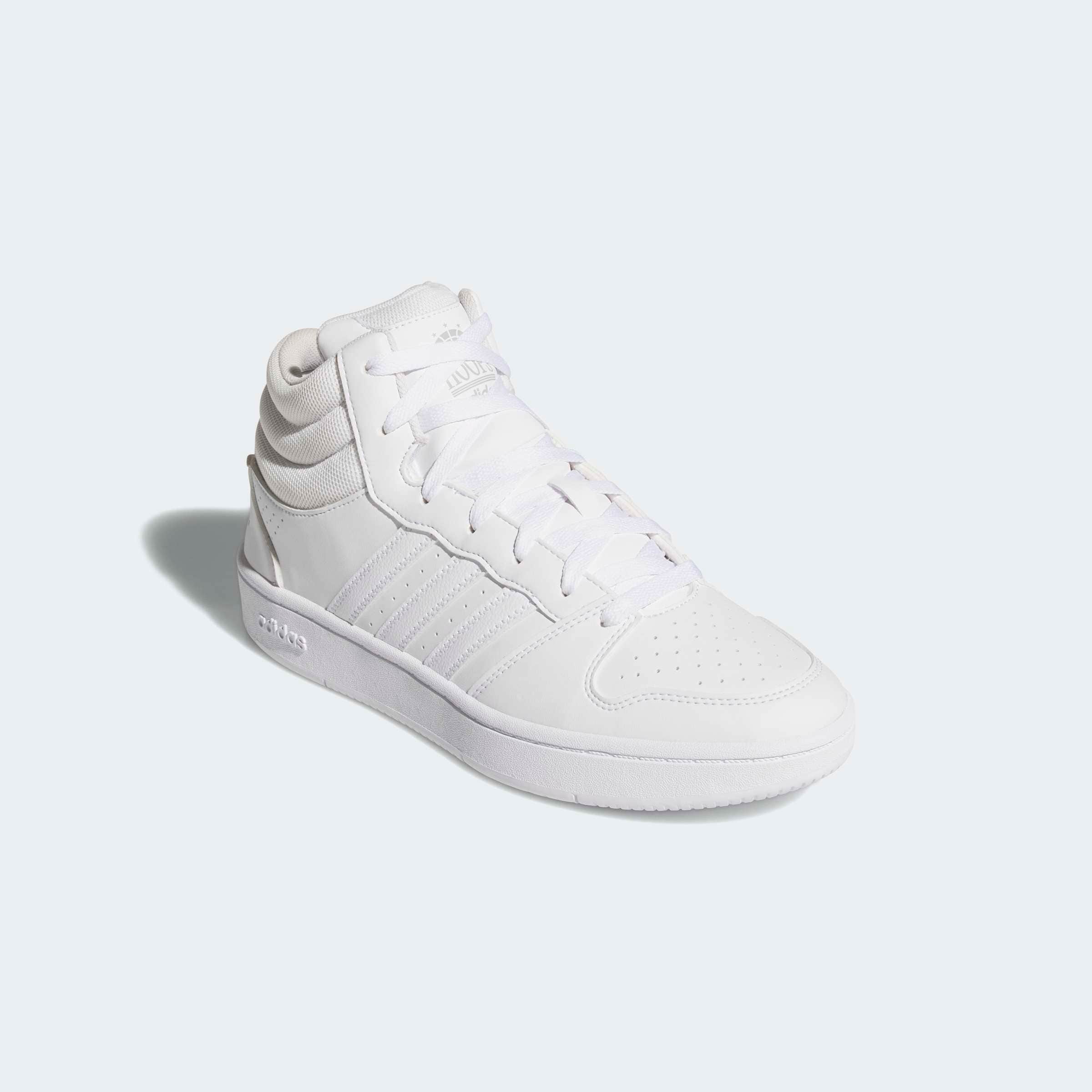 Sneaker ADIDAS SPORTSWEAR "HOOPS MID CLASSIC", Damen, Gr. 39, cloud weiß, ftwr weiß, grau two, Synthetik, Schuhe Sneaker