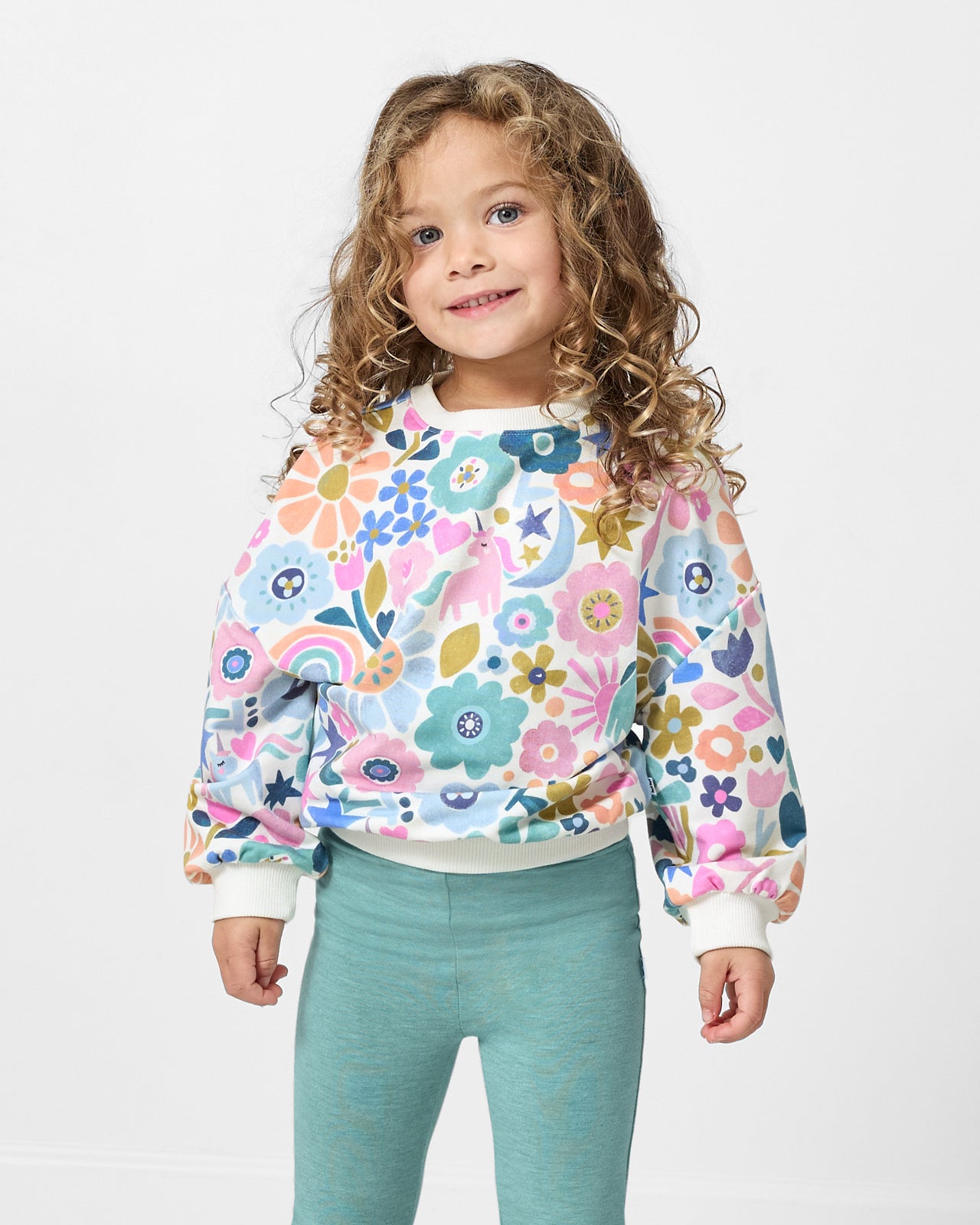 Unicorn Blossoms Drop Shoulder Crewneck - 5