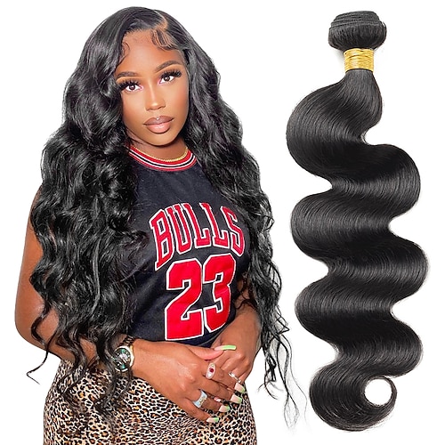 Brasilianisches Echthaar, Farbe 1b # Naturschwarz, Body Wave, 1 Bündel, 25-75 cm Image