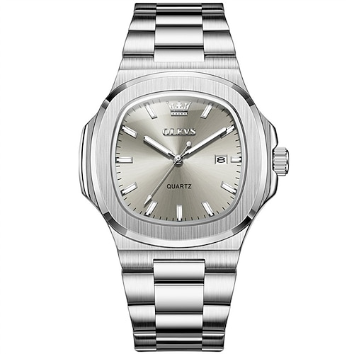 Die neue Olevs Herren Business Uhr ist dekoriert mit lumineszierendem und Kalender quadratischer Nautilus eine wasserdichte sportliche modische und lässige Quarz Armbanduhr