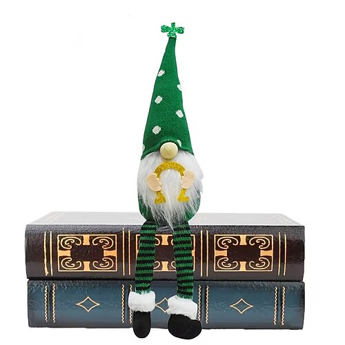 Handgefertigte, langbeinige, gesichtslose St. Patrick's Day-Puppen, irische Ornamente für Dekoration und Wohnaccessoires Image