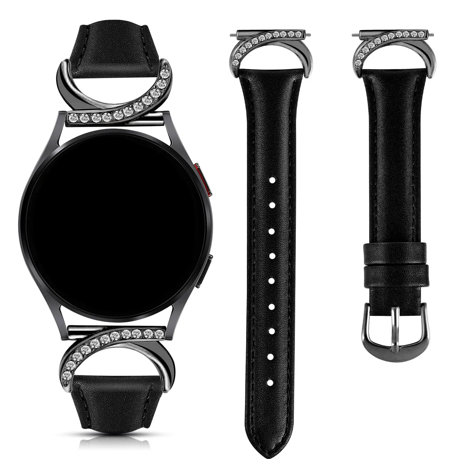 Lederarmband ist geeignet für Samsung Galaxy Watch 7/6/5/4/FE/40mm/44mm/43mm/47mm/45mm, 20mm ultradünnes Lederarmband. Image