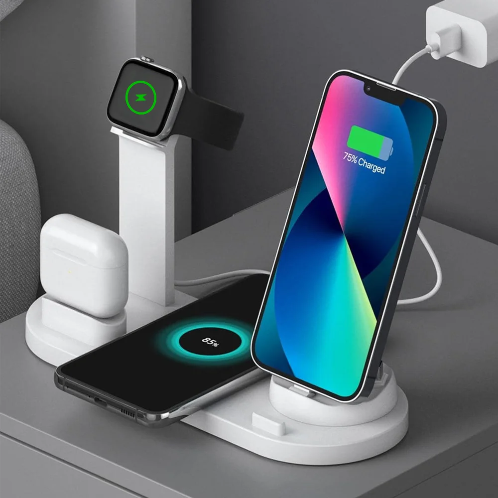 7 in 1 100w drehen kabelloses Ladegerät Stand Pad für iPhone Samsung Xiaomi Apple Watch 8 7 6 Airpods Pro Schnell ladestation Image