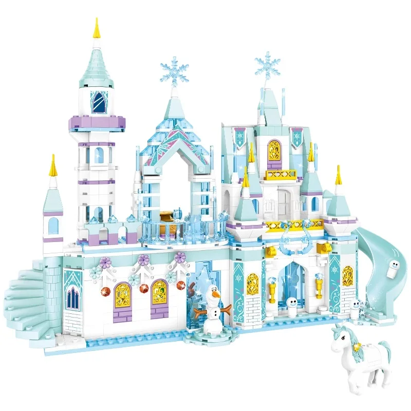 Gefrorene Prinzessin Eis schloss Set Bausteine Modell Ziegel Mini Figur Kind Mädchen Geschenke Spielzeug garten kompatibel mit Lego Image