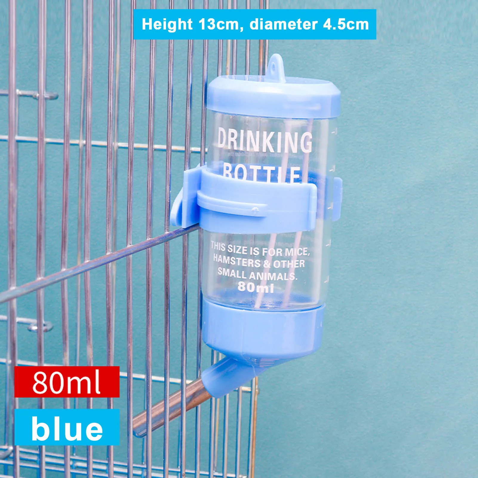 Wasserflasche für Hamster, ohne Tropfen, Wasserspender für kleine Tiere, Trinkerständer für Haustiere, für Hunde, Meerschweinchen, Eichhörnchen, Kaninchen