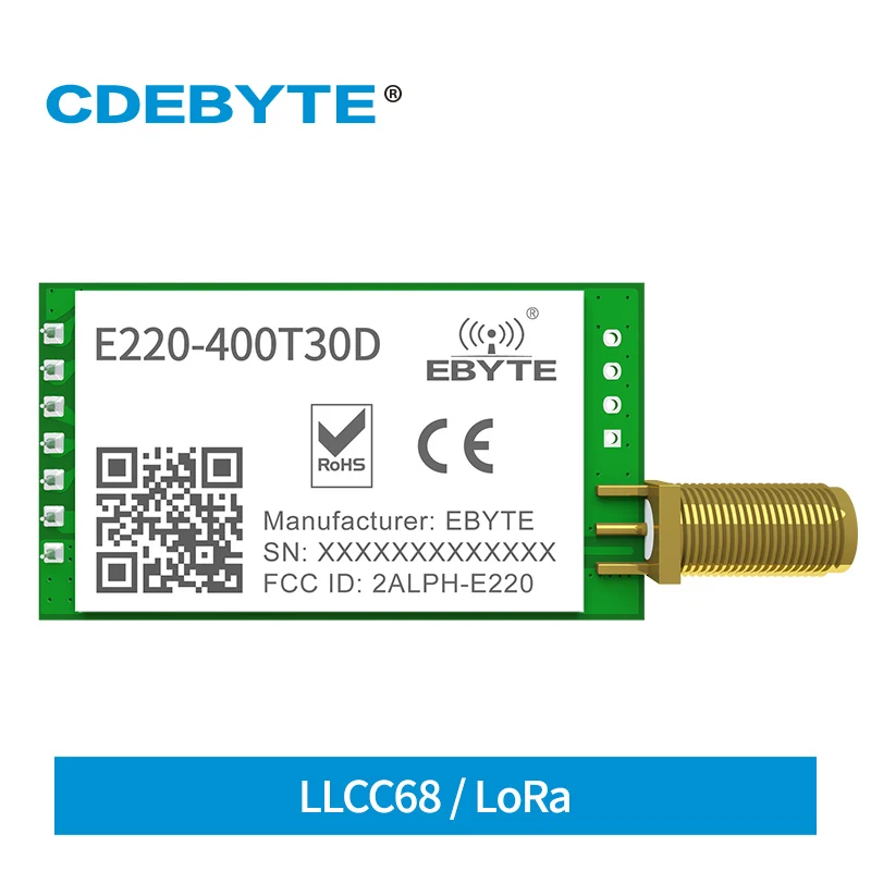 LoRa Wireless UART 433 MHz 470 MHz E220-400T30D 30 dBm LLCC68 LoRa Spread Spectrum DIP UART-Schnittstelle SMA-K-Antenne Image