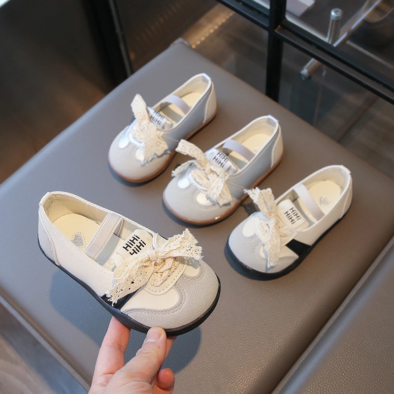 Mädchen Lederschuhe Kinder Casual Sneakers Atmungsaktive Slip-On Weiche Wohnungen Kinder Schleife Hochzeitskleid Schuhe Prinzessin Ballerinas Schuhe