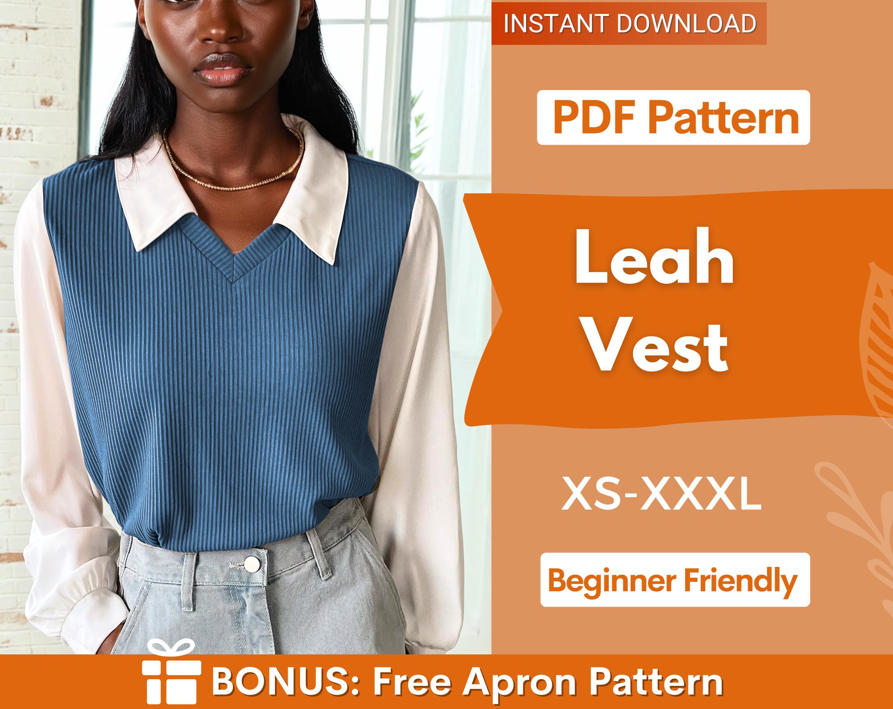 Modello di cucito per gilet da donna / Modello di cucito per gilet / modello di gilet / modello di cucito per gilet lavorato a maglia / modello di top