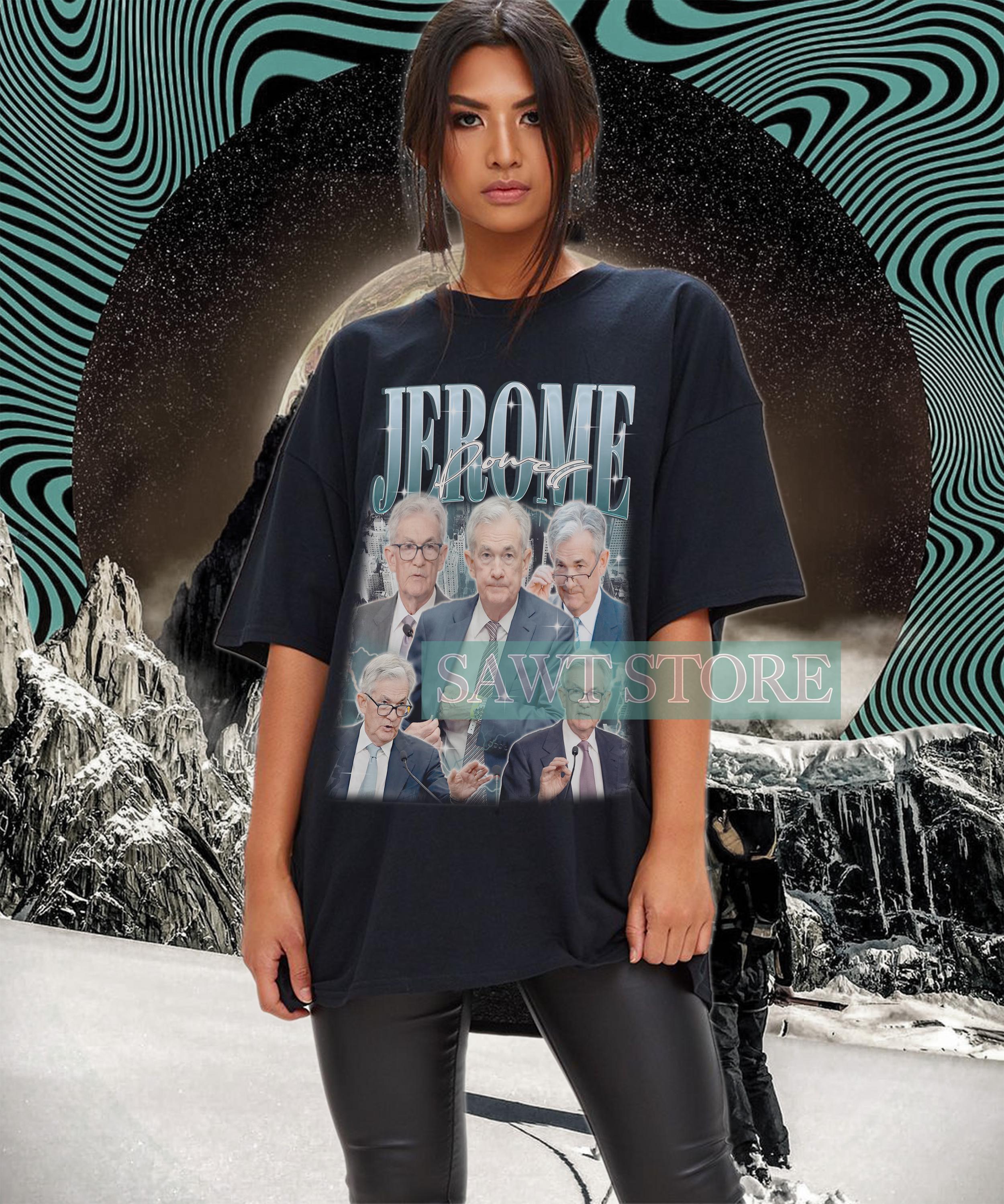 T-shirt retrò di Jerome Powell, magliette dei fan di Jerome Powell, maglietta omaggio a Jerome Powell, gadget dei fan di Jerome Powell, maglietta vint