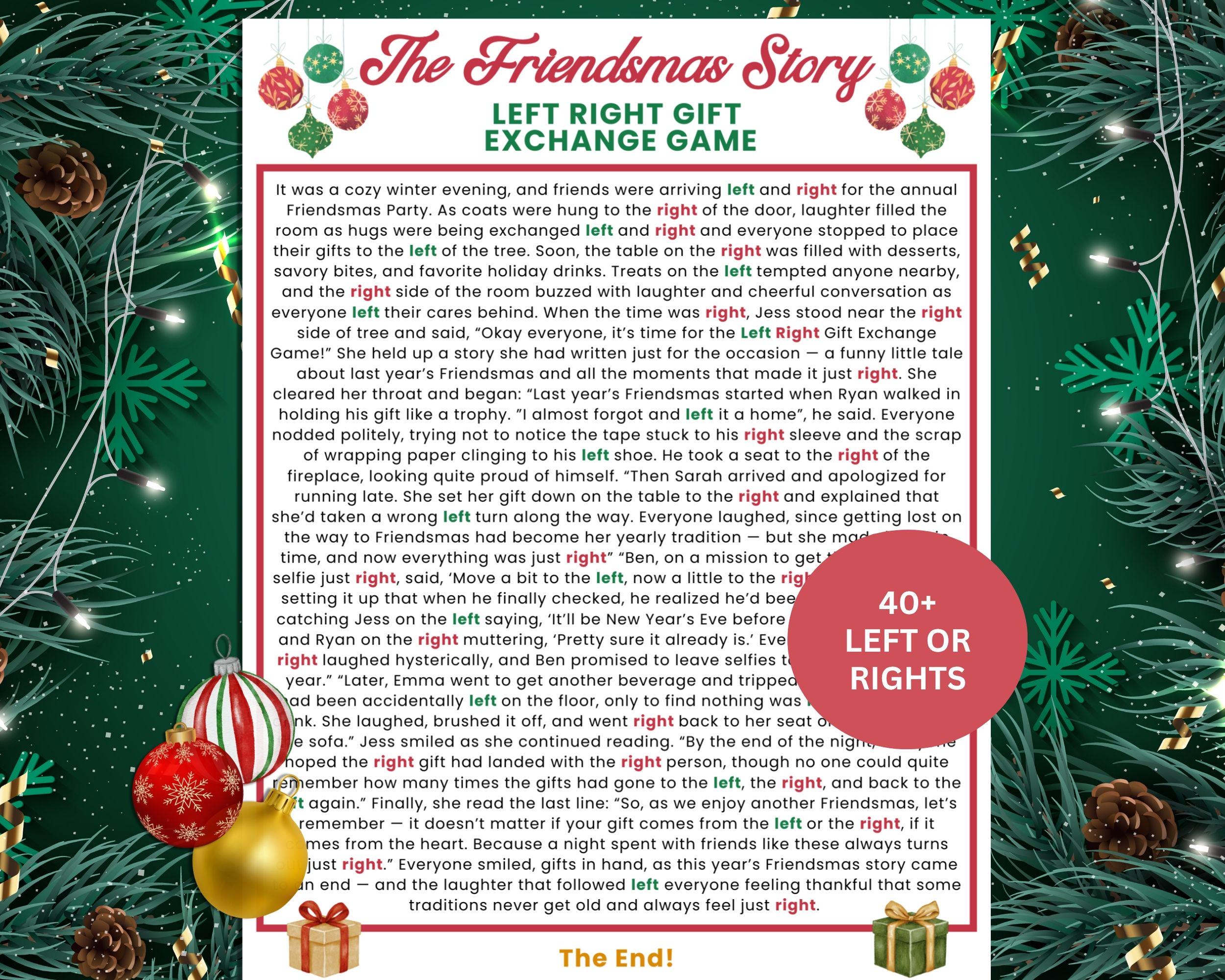 Gioco Friendsmas Passa il premio Gioco Sinistra Destra Passa il premio Gioco Christmas Passa il regalo Gioco Destra e Sinistra Gioco Scambio di regali