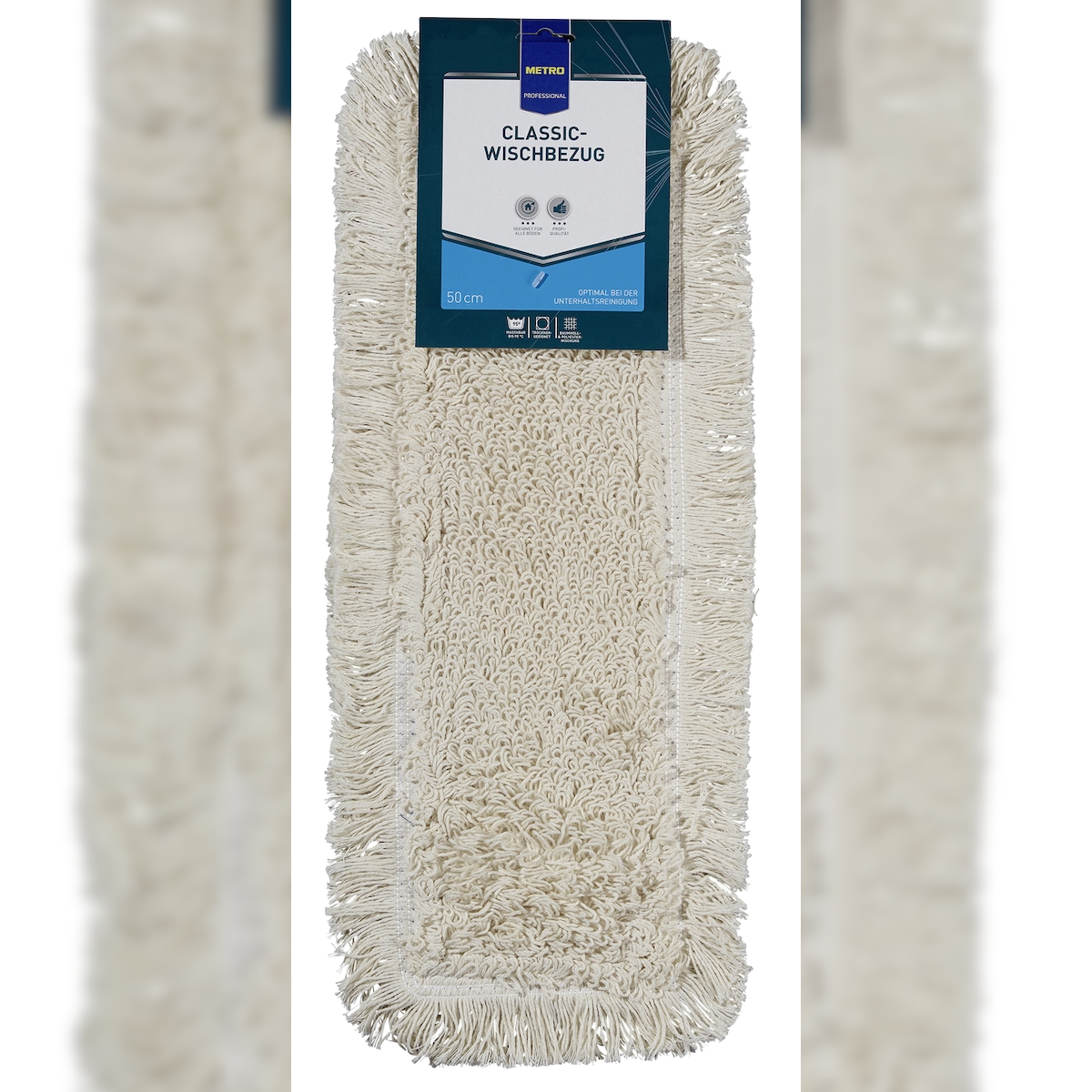 METRO Professional klassischer Wischbezug, Baumwolle / Polyester, 50 cm, für alle Bodenarten, weiss Image