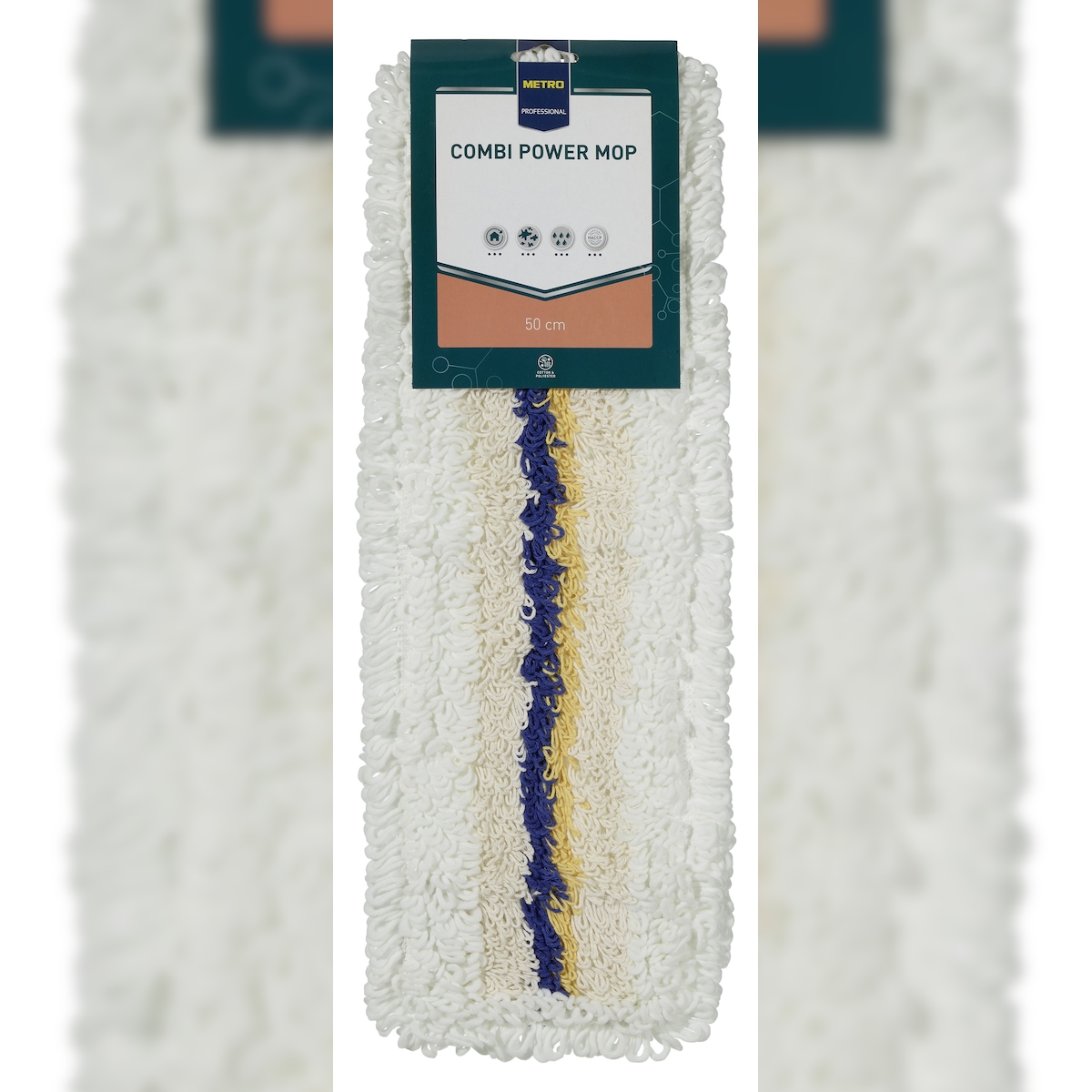 METRO Professional Kombi-Power Wischbezug, Baumwolle / Polyester, 50 cm, für alle Bodenarten, weiss Image