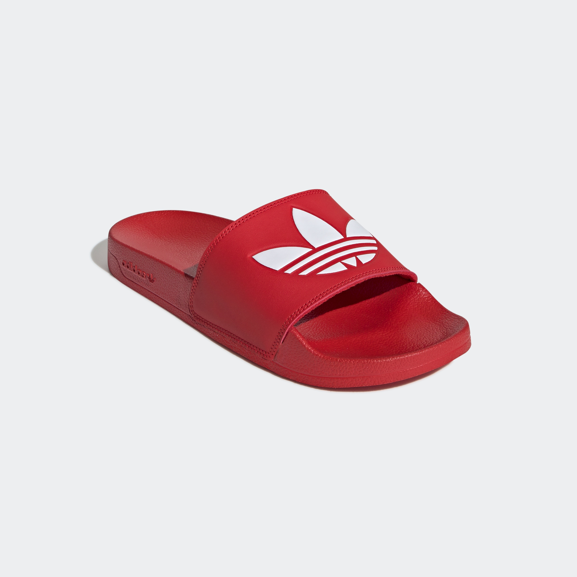 Badesandale ADIDAS ORIGINALS "LITE ADILETTE", Herren, Gr. 44,5, rot (scarlet, cloud weiß, scarlet), Synthetik, clean, Schuhe Schlappen Badelatschen Pantolette