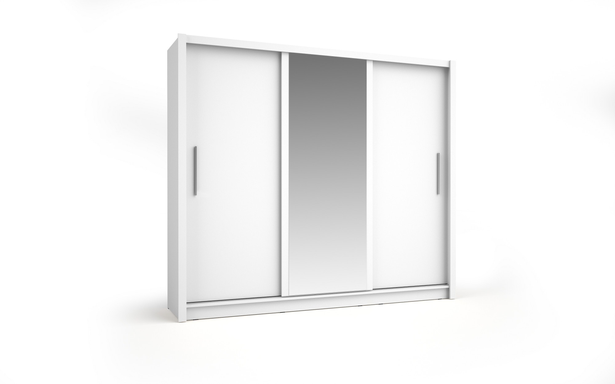 Kleiderschrank HOME AFFAIRE "BELAVIEN Schwebetürenschrank mit 15 Fächer, Kleiderstange und Spiegel", weiß, B:247,8cm H:215cm T:61,6cm, FSC-zertifizierter Holzwerkstoff, Schränke, Kleiderschrank, Garderobe mit 3 Schwebetüren und Spiegel, Maße B/T/H:... Image