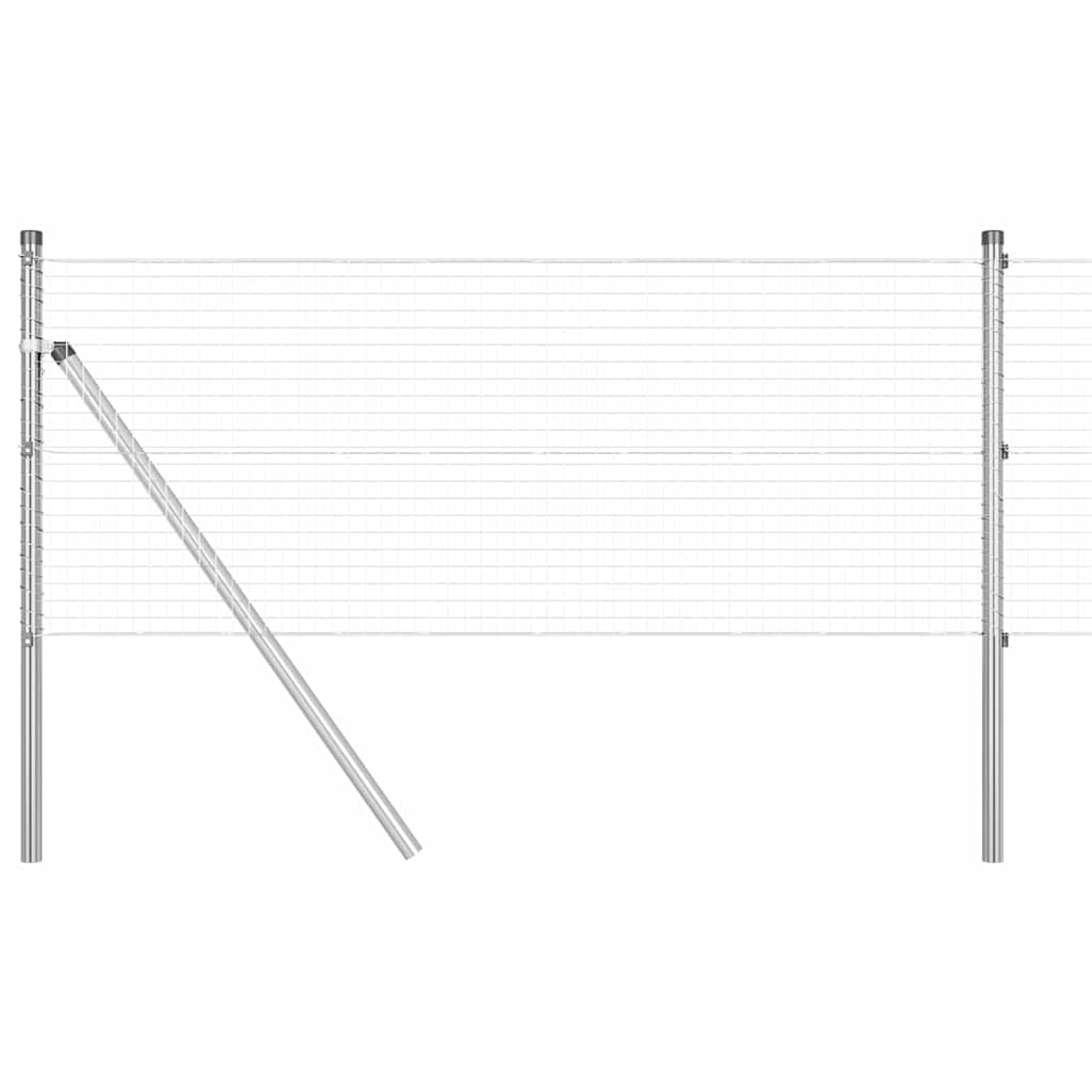 vidaXL Zaunpfosten Silber 10 x 0,4 m (25 x 25 mm Maschendraht) Stahl Image