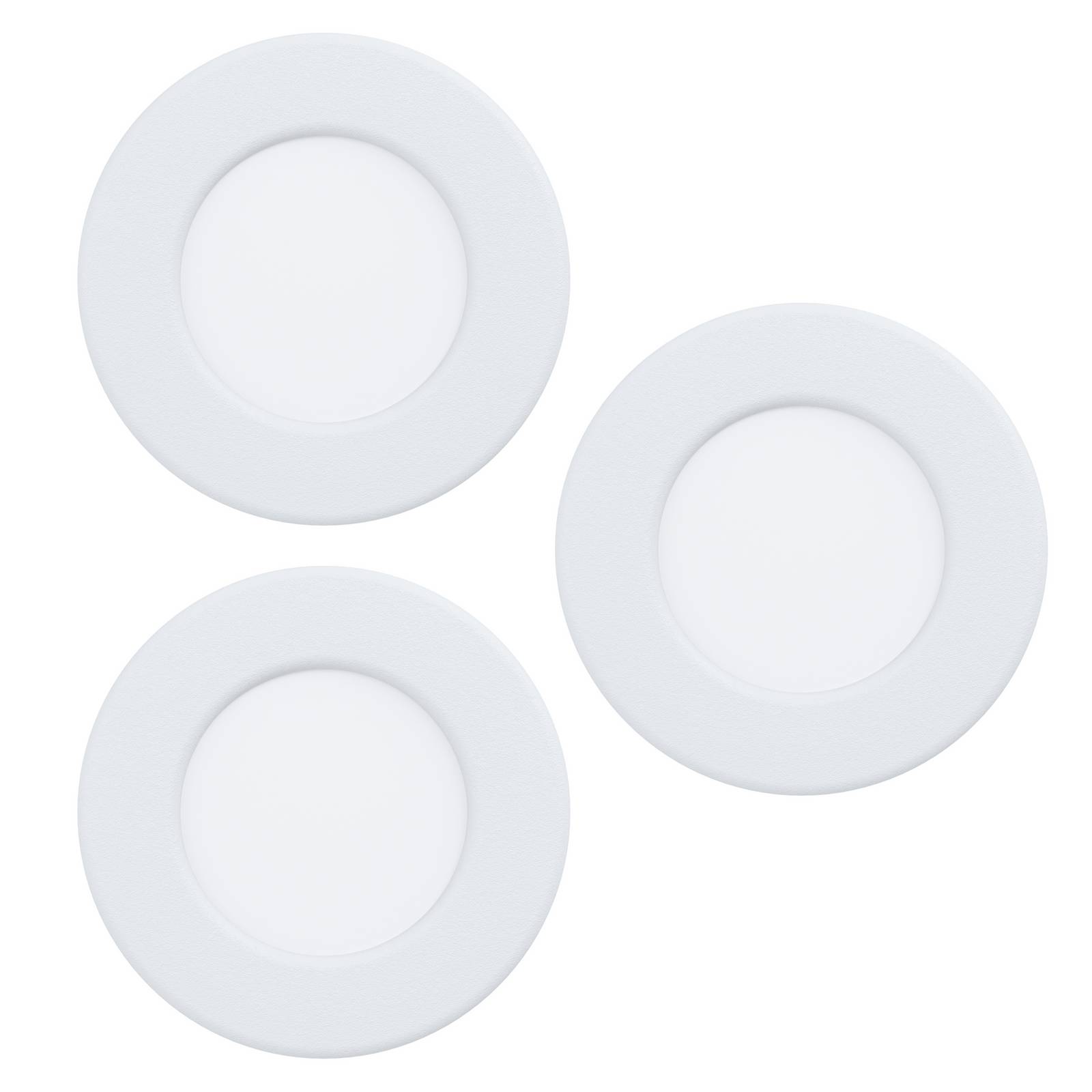 EGLO connect LED-Einbauleuchte Fueva 6-Z, weiß, 3er-Set dimmbar, weiß / opal, für Wohn- / Esszimmer, Kunststoff, Modern, Smart Home Einbaulampe