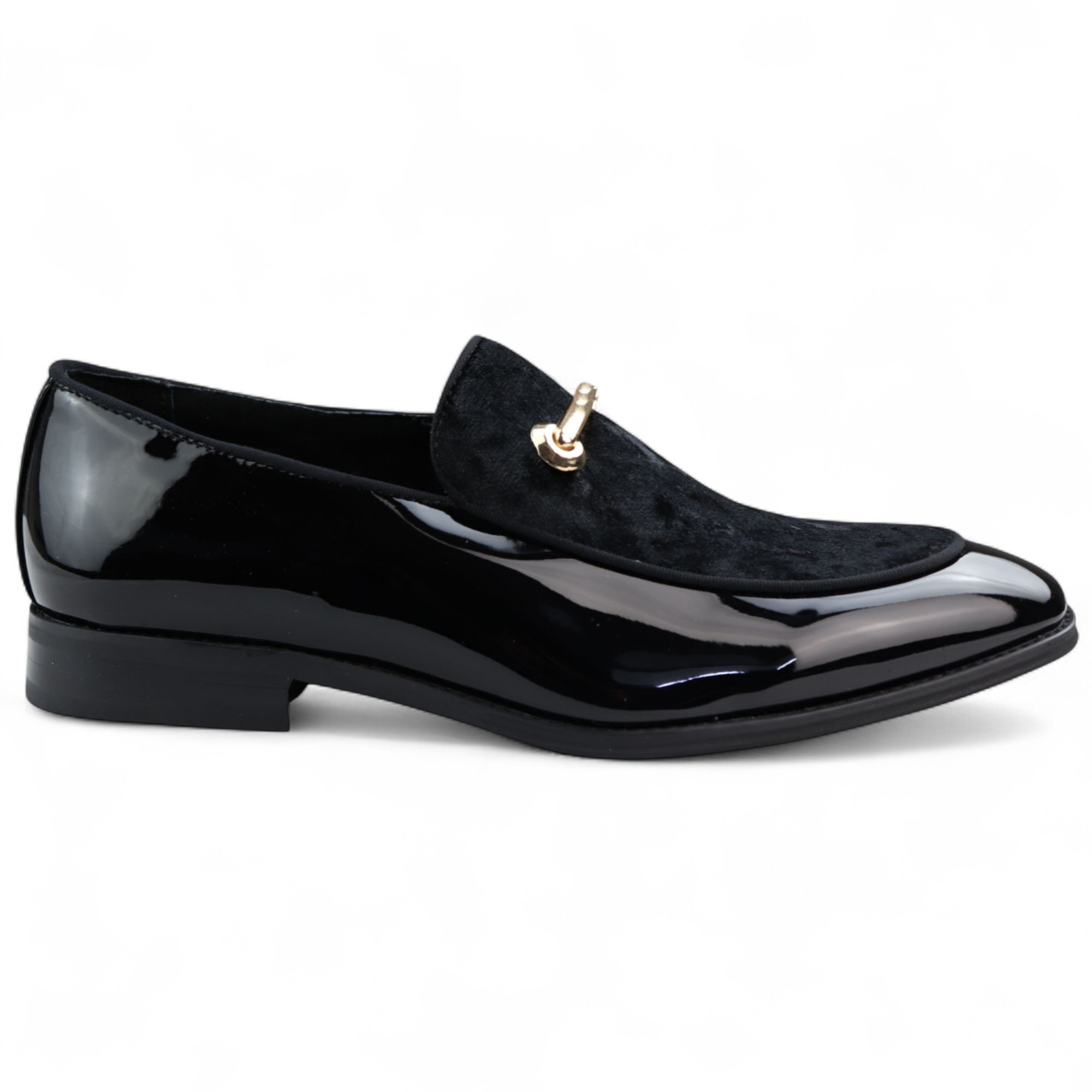 Elegante schwarze Slipper für Herren mit Lederfutter und Samt-Schlupfschuhen