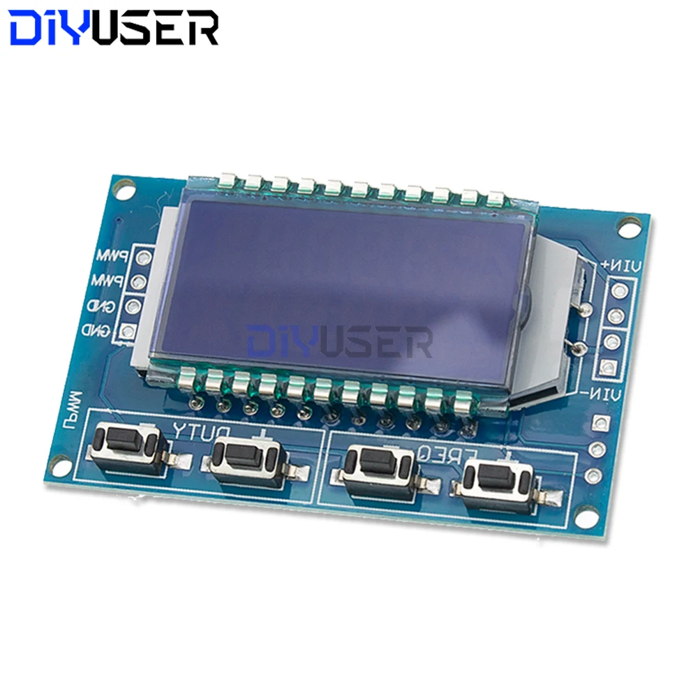 LCD-PWM-Signalgeneratormodul, 1 Hz–150 kHz einstellbarer Frequenz-Arbeitszyklus mit TTL-Ausgang für Arduino-Motorsteuerung Image