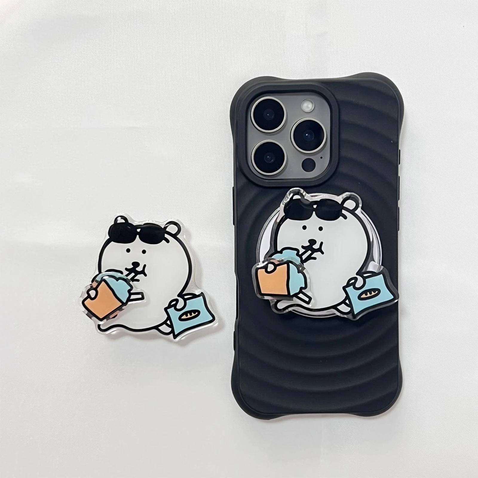 Niedlicher 360-Grad-Drehbarer Cooler und Stylischer Emoji-Handyhalter Faltbar für iPhone 17 Pro Max Handyhülle Mädchengeschenk Image