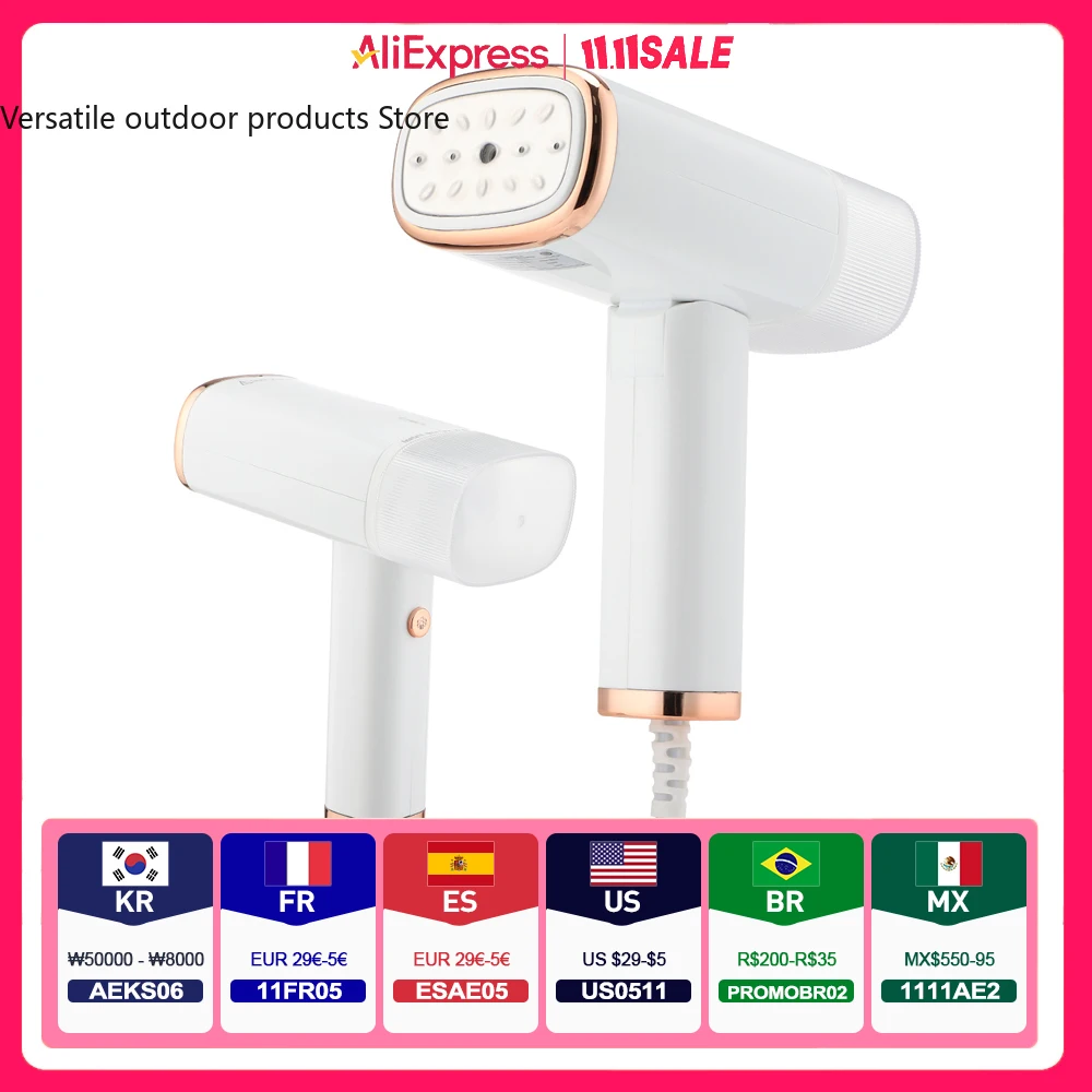 Fer à vapeur portatif 1000W pliant Mini vêtement suspendu vapeur vêtements repassage humide sec Machine à repasser pour voyage à domicile