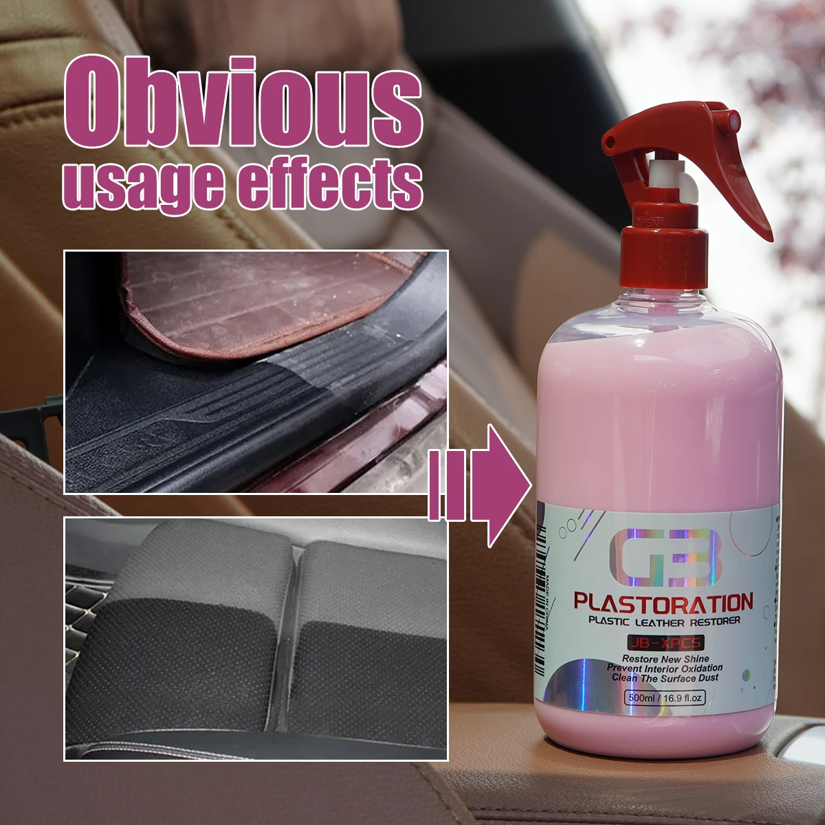Auto-Kunststoff-Restaurator, zurück zu schwarz, glänzender Kunststoff-Renovierer, langlebige Beschichtung, Leder, Wiederherstellung von Autopolitur-Reinigungsprodukten Image