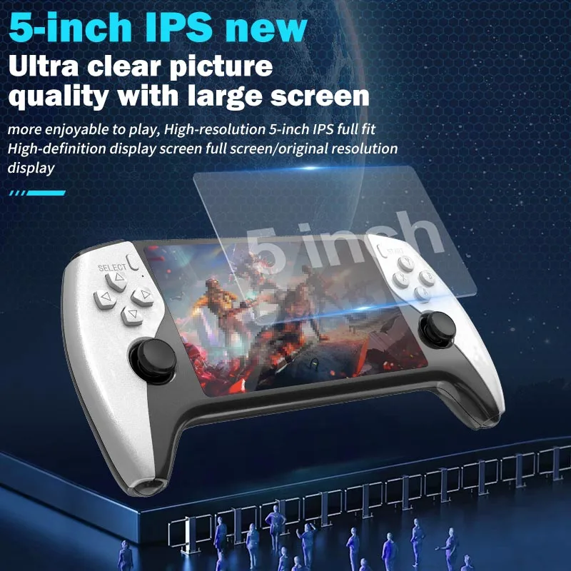 2-in-1-Multifunktions-Retro-Wireless-Game-Controller und Handheld-Konsole SF3500Pro, 5-Zoll-IPS-Bildschirm mit Dual-Core-CPU, FHD-Kabel Image