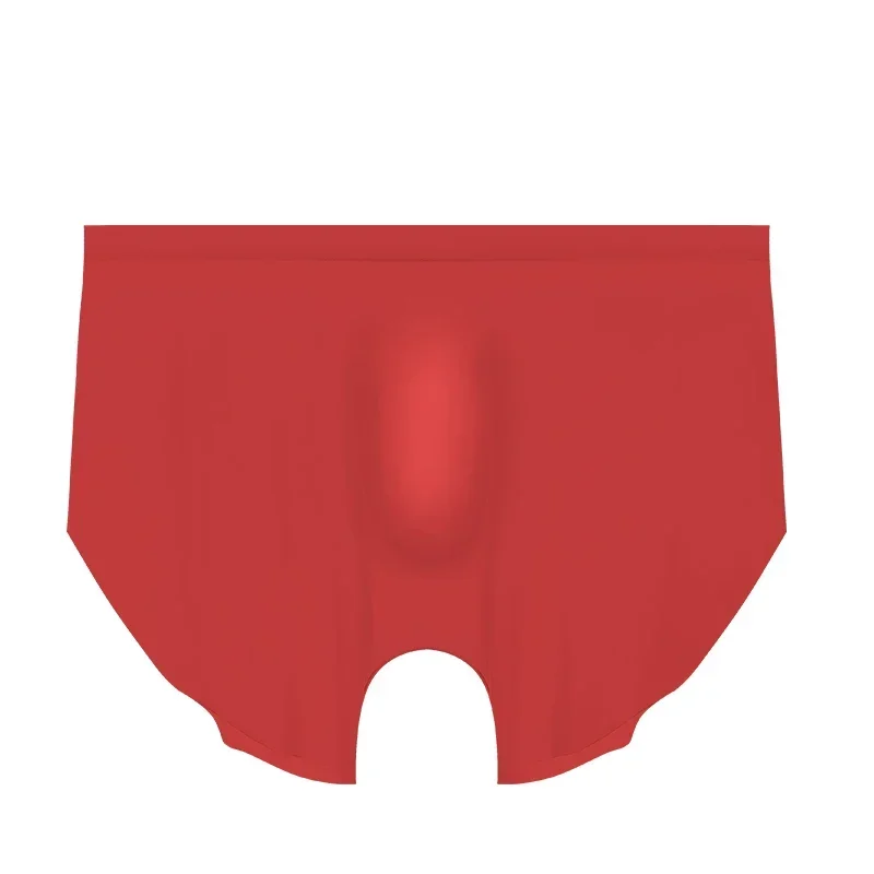 5PCS Herren-Unterwäsche aus Eisseide, nahtlos. Es verfügt über ein 3D-Stanz-Boxershorts mit vier Ecken und kurzem Design, das dünn und Anzug besteht Image