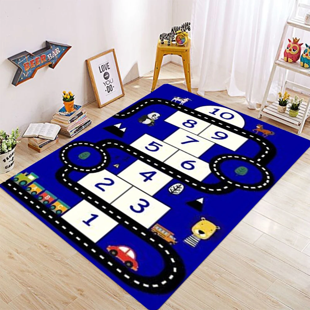 Nette Cartoon Puzzle Teppich Flauschigen Gaming Zimmer Dekoration Kinder Nacht Schlafzimmer Teppich Spielen Matte für Kinder Kawaii Room Decor Image
