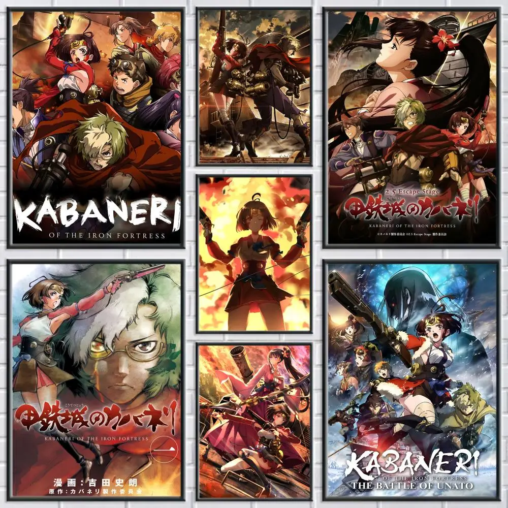 Anime K-KABANERI OF THE IRON FORTRESS Poster Moderne und elegante Wandaufkleber für Heimdekoration Wohnzimmer Schlafsaal Wandkunst