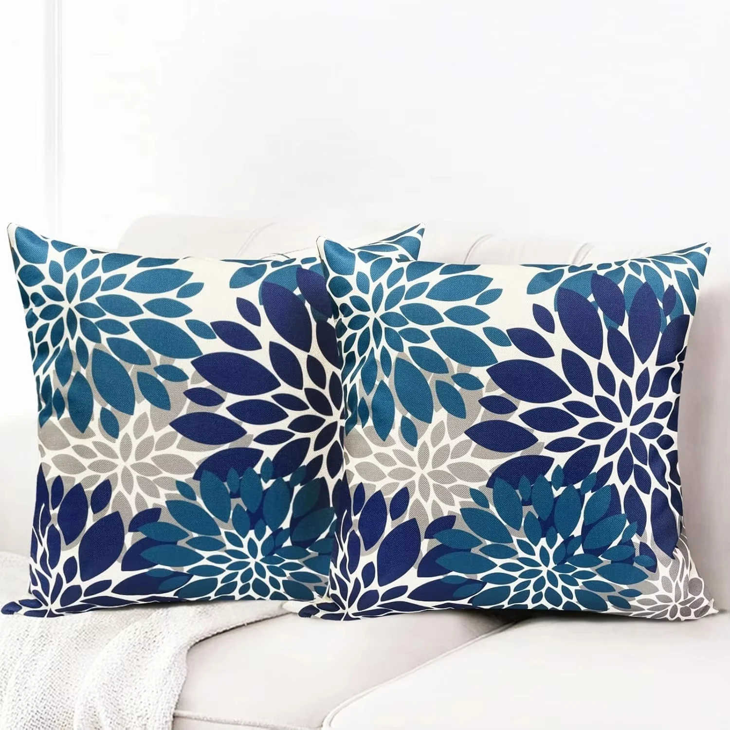 Moderne Kissenbezüge mit Blumenmuster-Druck, geeignet für Sofa, Schlafzimmer, dekorativer Kissenbezug, hochwertige Heimdekoration Image