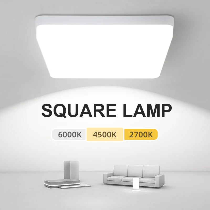Moderne quadratische LED-Deckenleuchte, 85–220 V, LED-Deckenleuchte, 20 W, 30 W, 40 W, 50 W, für Zuhause, Schlafzimmer, Wohnzimmer, Innen-Deckenleuchte