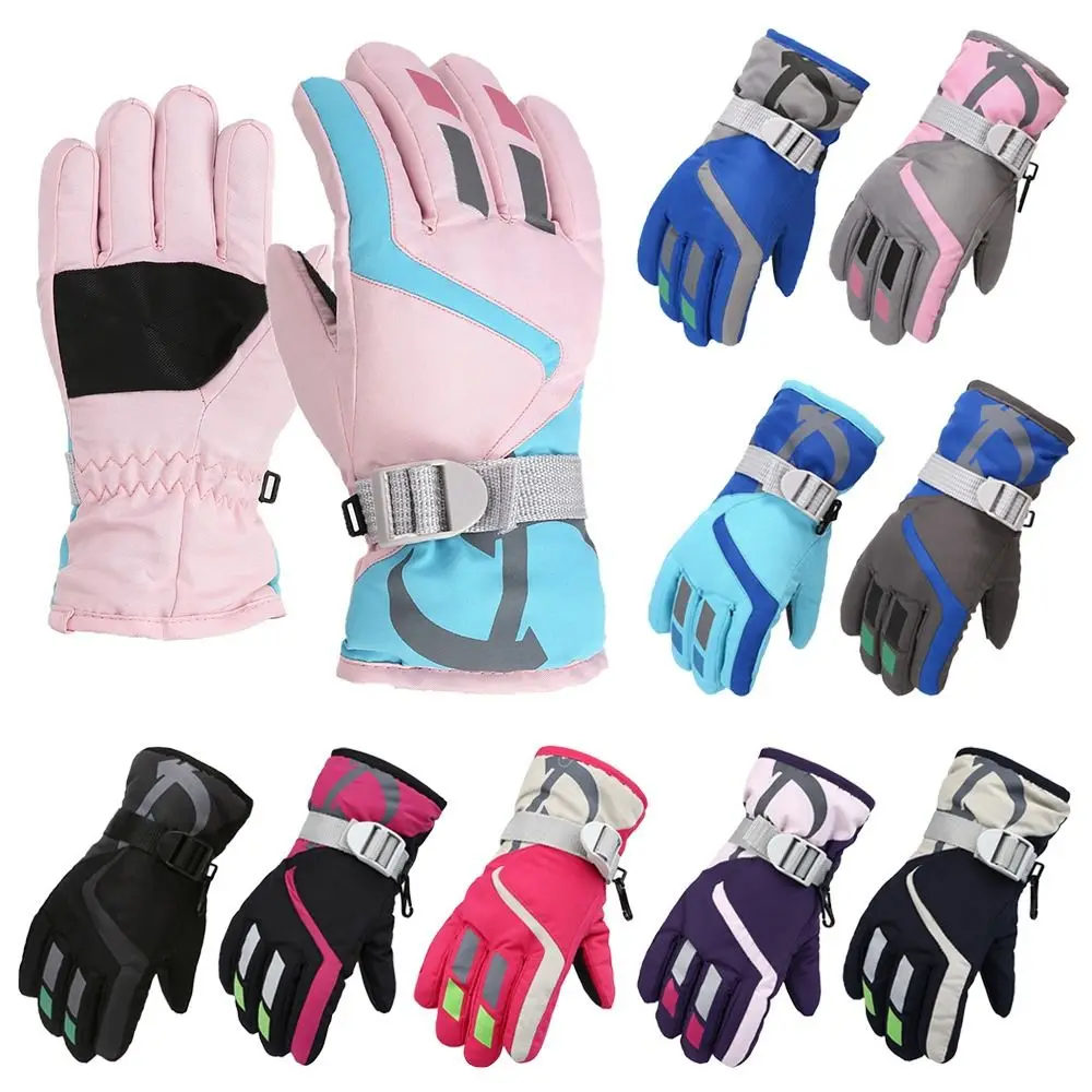 Neue Mode Winddicht Kinder Ski Handschuhe Nicht-slip Wasserdichte Kind Handschuhe Verdicken Warme Winter Warme Schnee Snowboard Image