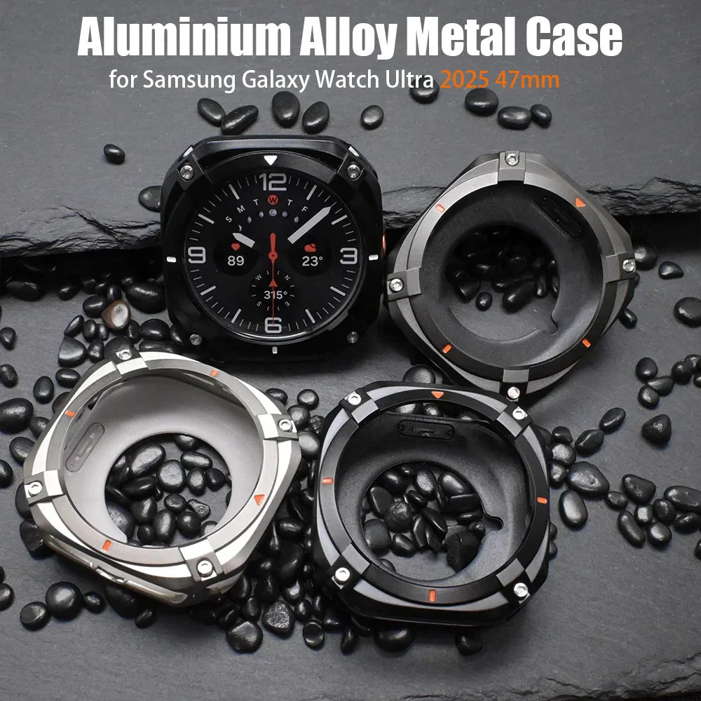 Gehäuse aus Aluminiumlegierung für Samsung Galaxy Watch Ultra 2025, 47 mm, luxuriöse Metallgehäuseabdeckung für Galaxy Ultra 2025, Stoßstangenzubehör Image