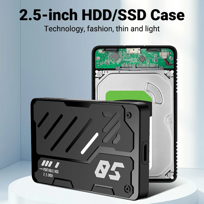 HDD-Gehäuse USB 3.0 USB 3.1 Externe Festplattenbox 6 Gbit/s 2,5 SATA auf USB3.1 USB3.0-Adapter für Festplatten-HDD-Typ USB-C SSD-Gehäuse Image