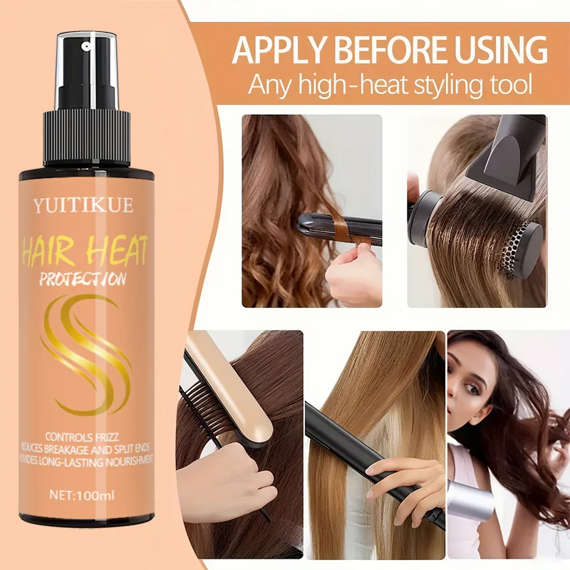 Silky Hair Spray Silk Care Hitzeschutzspray, ein Hitze-Styling-Produkt, das lockiges Haar kann polieren, glatt und verwalten. Image