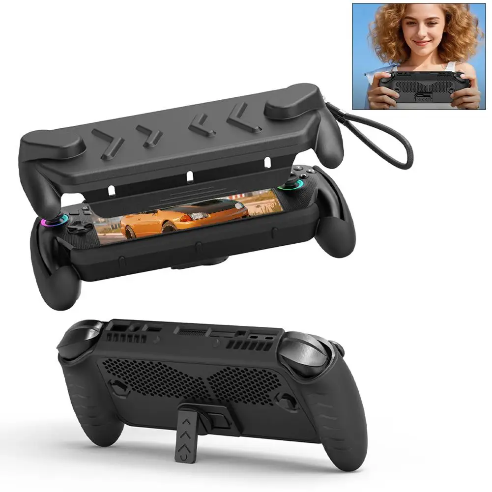 Für ROG Xbox Ally X TPU Grip Case Ganzkörper-Schutzhülle mit verstellbarer Ständerhülle, ergonomisches Design Image