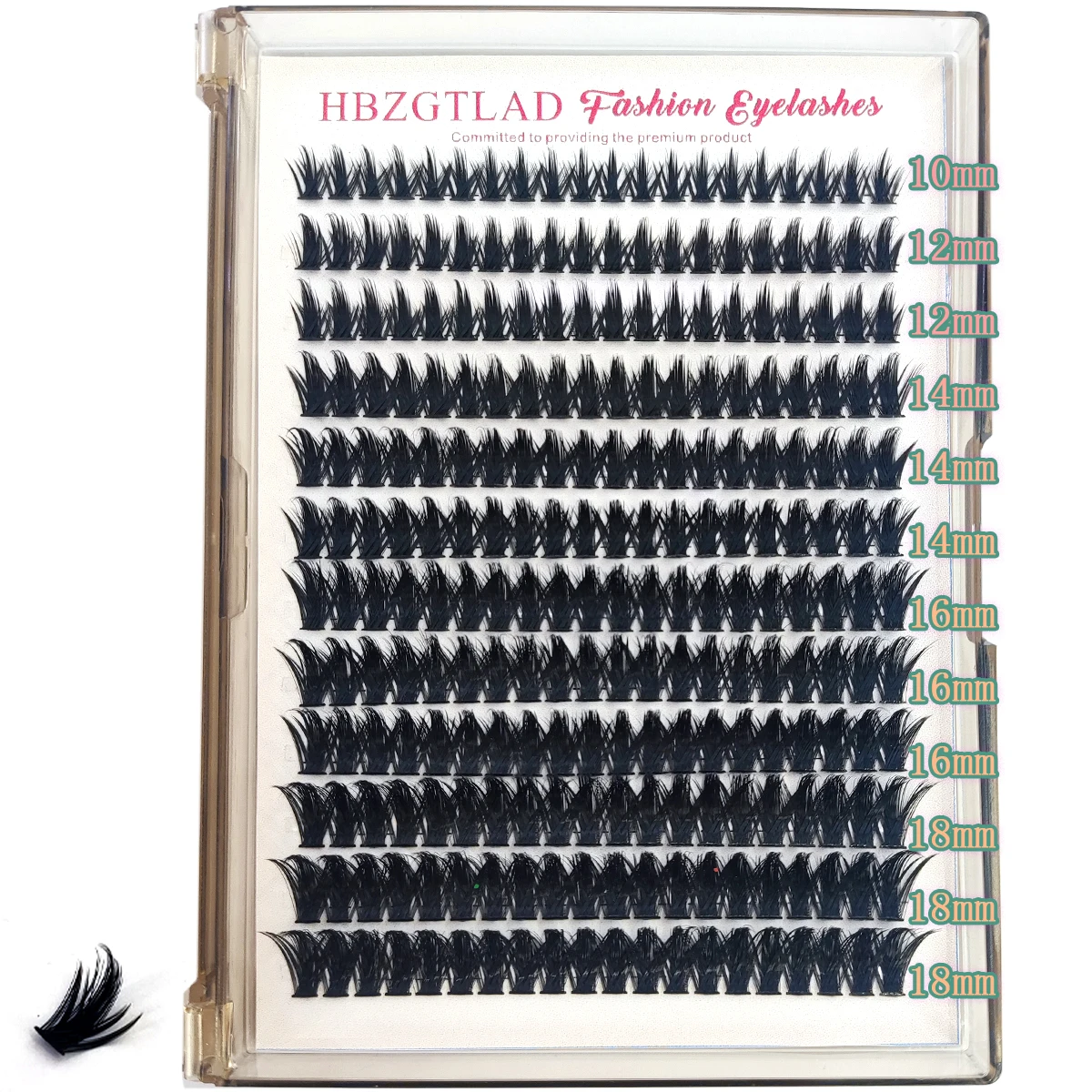 Scharfe Wimperncluster, längliche Nerzlinien, untere Wimpern, Feenhaar-Kombination, Wimperncluster, Wimperncluster mit Spikes Image