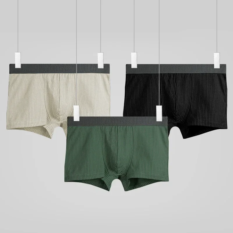 3PC antibakterielle Herrenunterwäsche, Herbst- und Winter-Boxershorts, viereckige Herren-Sportunterwäsche, Herrenunterhosen Image