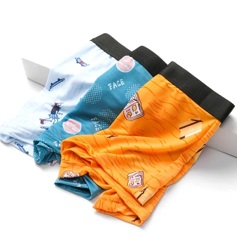 5PCS Antarktis Herrenunterwäsche Herren Boxer Eisseide Sommer dünne Jugend ultradünne atmungsaktive Unterhose Trend quadratische Hose Image