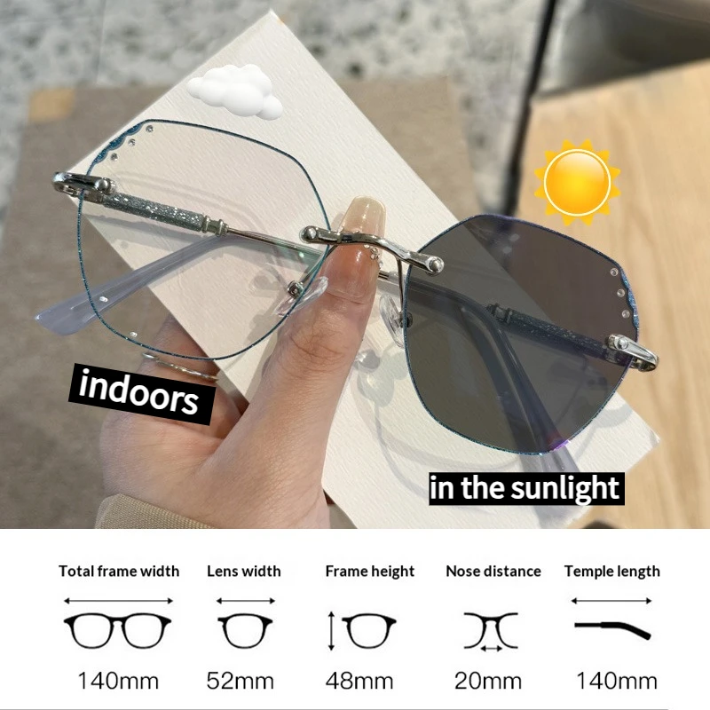 Photochrome Anti-Blaulicht-Brille, glänzende Brillengestelle, eine brandneue Serie von Damen-Schutzbrillen Image