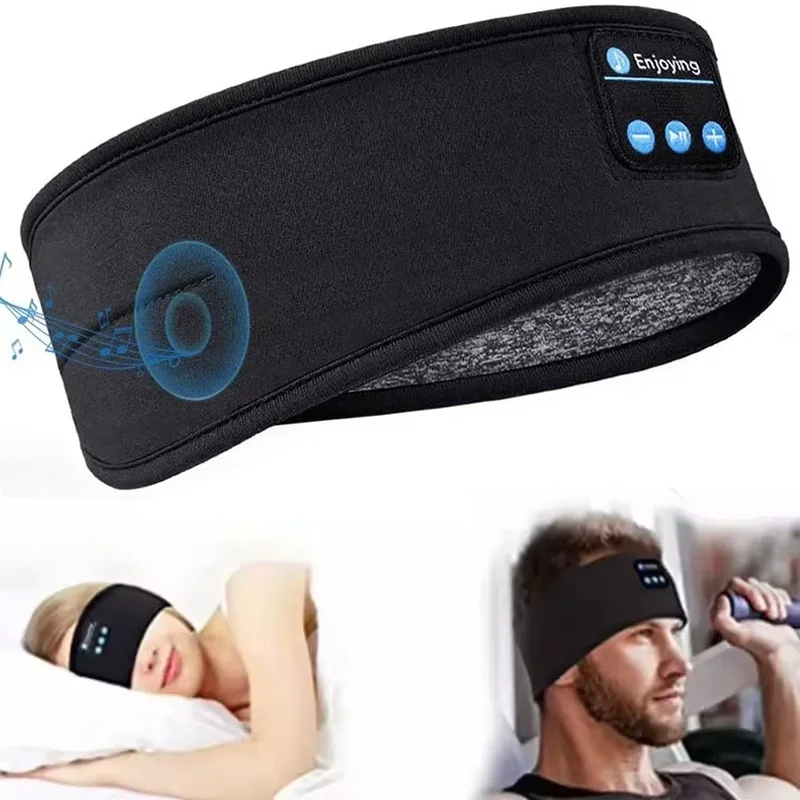 Drahtlose Bluetooth-Kopfhörer, Sport, Schlafen, Stirnband, elastisch, bequem, Kopfhörer, Musik, Augenmaske, Bluetooth-Headset, Stirnband Image