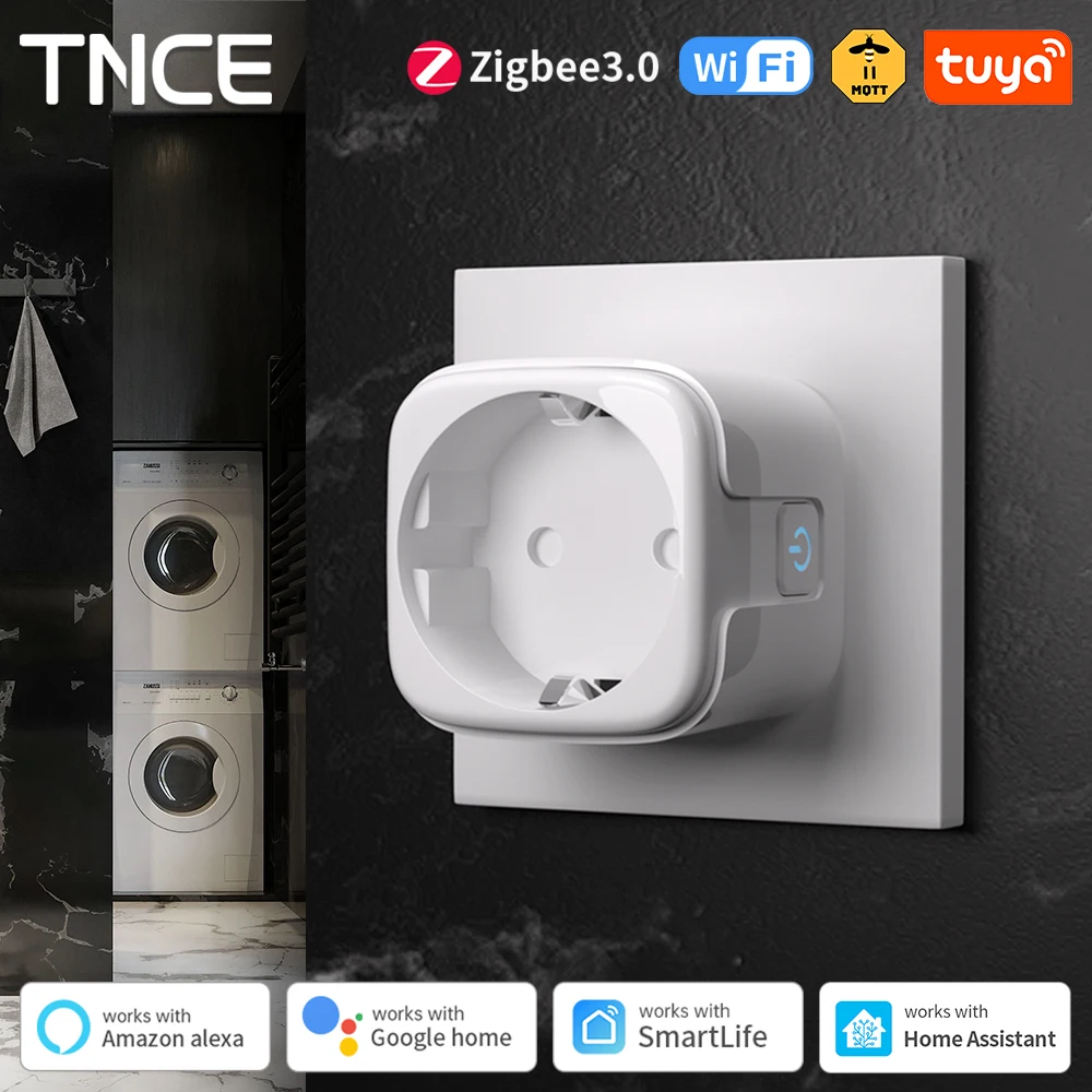 TNCE Tuya Smart Plug WiFi/Zigbee 3,0 Buchse 16A/20A Power Monitor Fernbedienung Smart Leben APP Fernbedienung stimme Contr Alexa Image