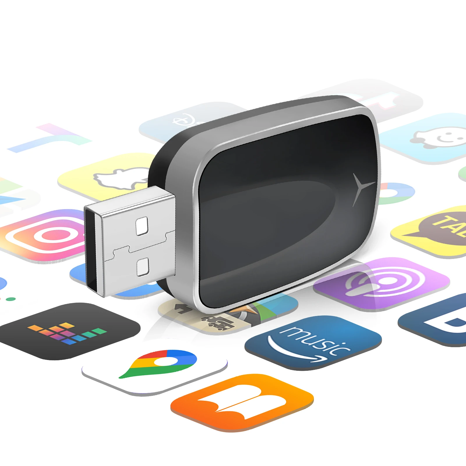 EzoneTronics Wireless CarPlay Android-Autoadapter für werkseitig verkabeltes Auto, kabelloses CarPlay und Android Auto 2-in-1 Image