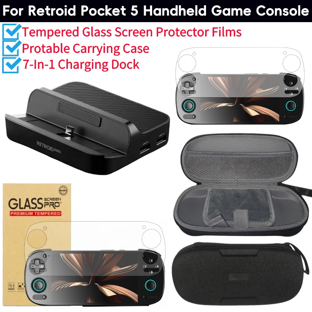 Für Retroid Pocket 5 Spielkonsole Displayschutzfolie Ultra-Klar 9H Gehärtetes Glas Schutzfolie Spielkonsole Zubehör Image